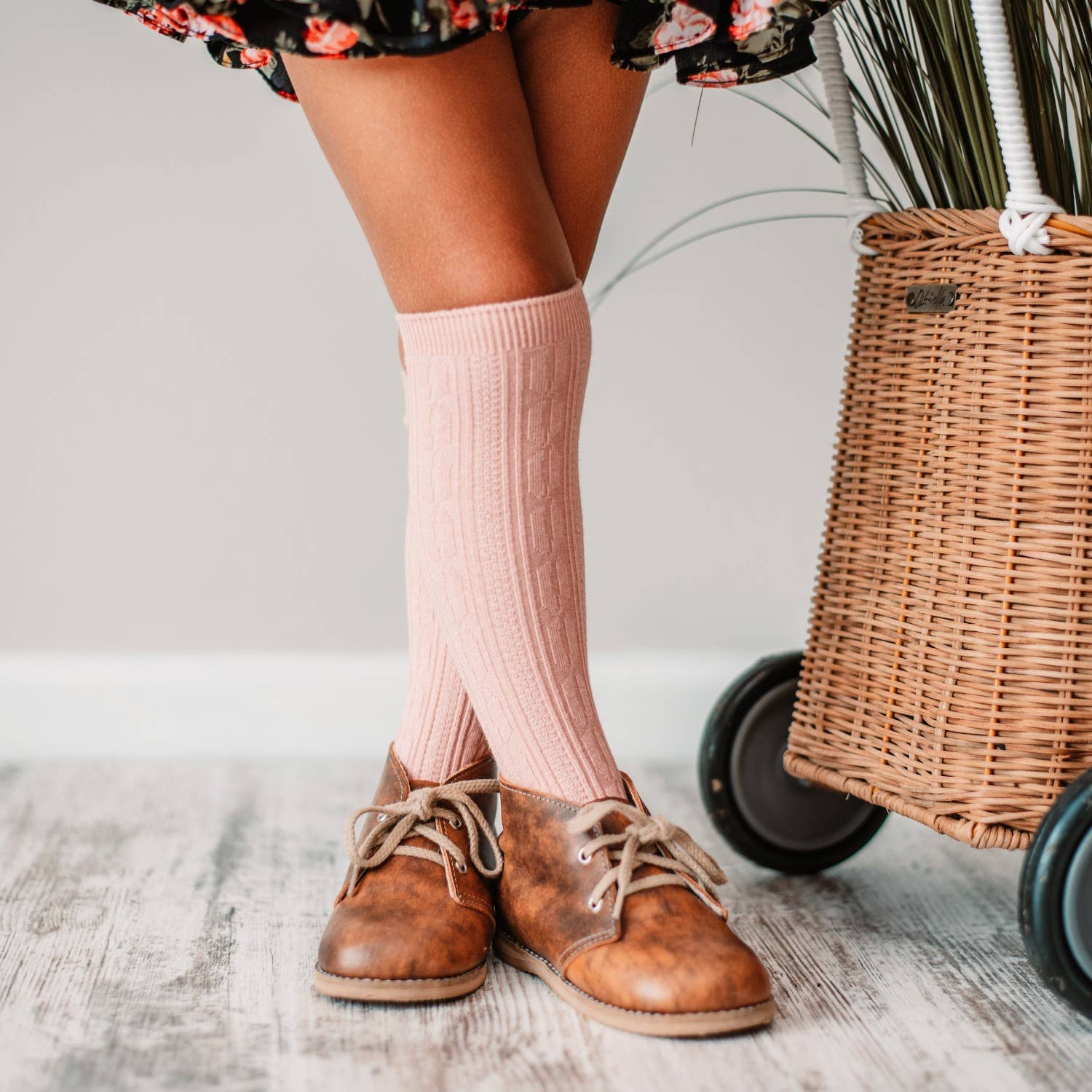 Blush Knee High Socks: 0-6M