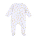 Downy Ducklings Yellow Printed Zip Footie