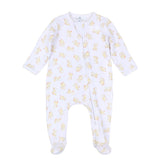 Downy Ducklings Yellow Printed Zip Footie