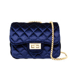 Tiny Treats classic large suede handbag with chain strap