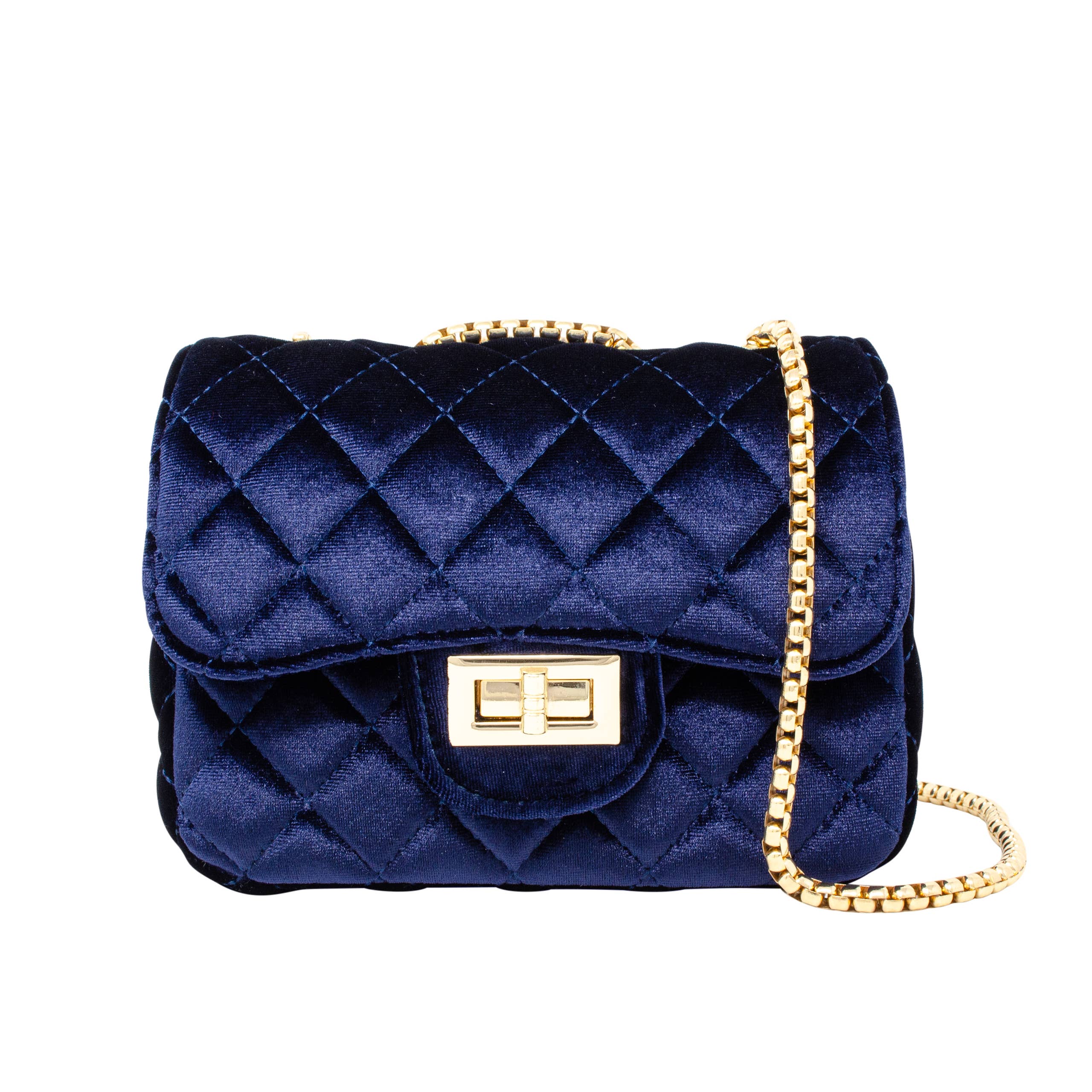 Tiny Treats classic large suede handbag with chain strap