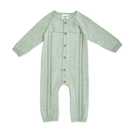 Pointelle Cable Knit Baby Jumpsuit - Organic Cotton - 3 Colors Available