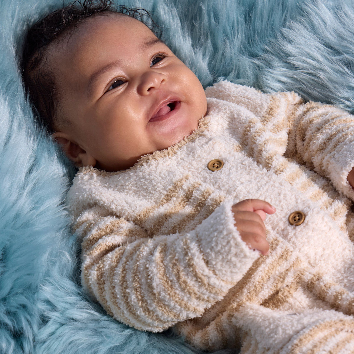 magnetic me Chenille sweater romper in cream, detail view