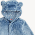 WINTER SKY MINKY BEAR FOOTIE PLUSH BABY SLEEPER ONESIE PAJAMAS SOFT ONE-PIECE
