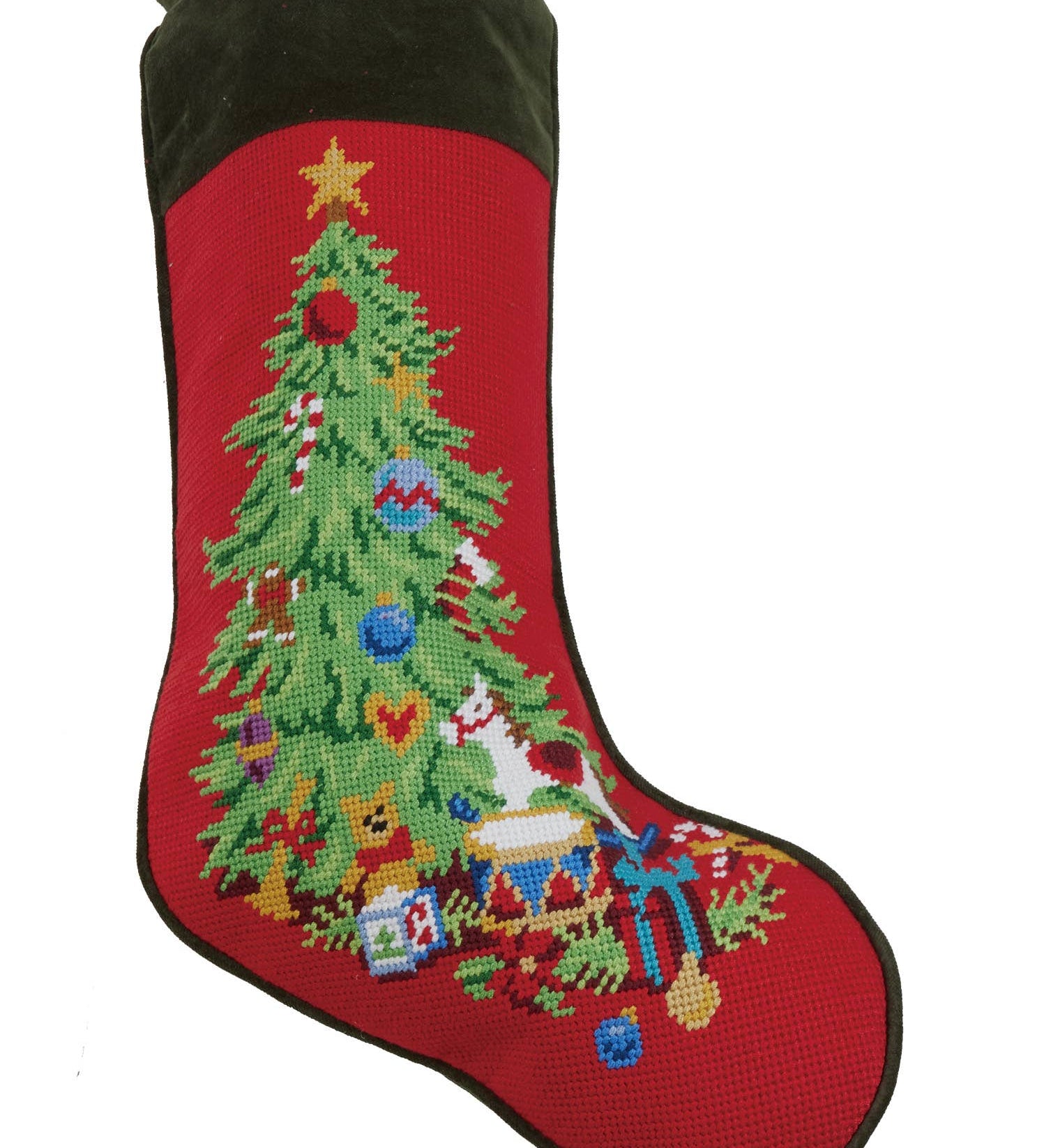 Christmas tree embroidered stocking by Peking Handicraft