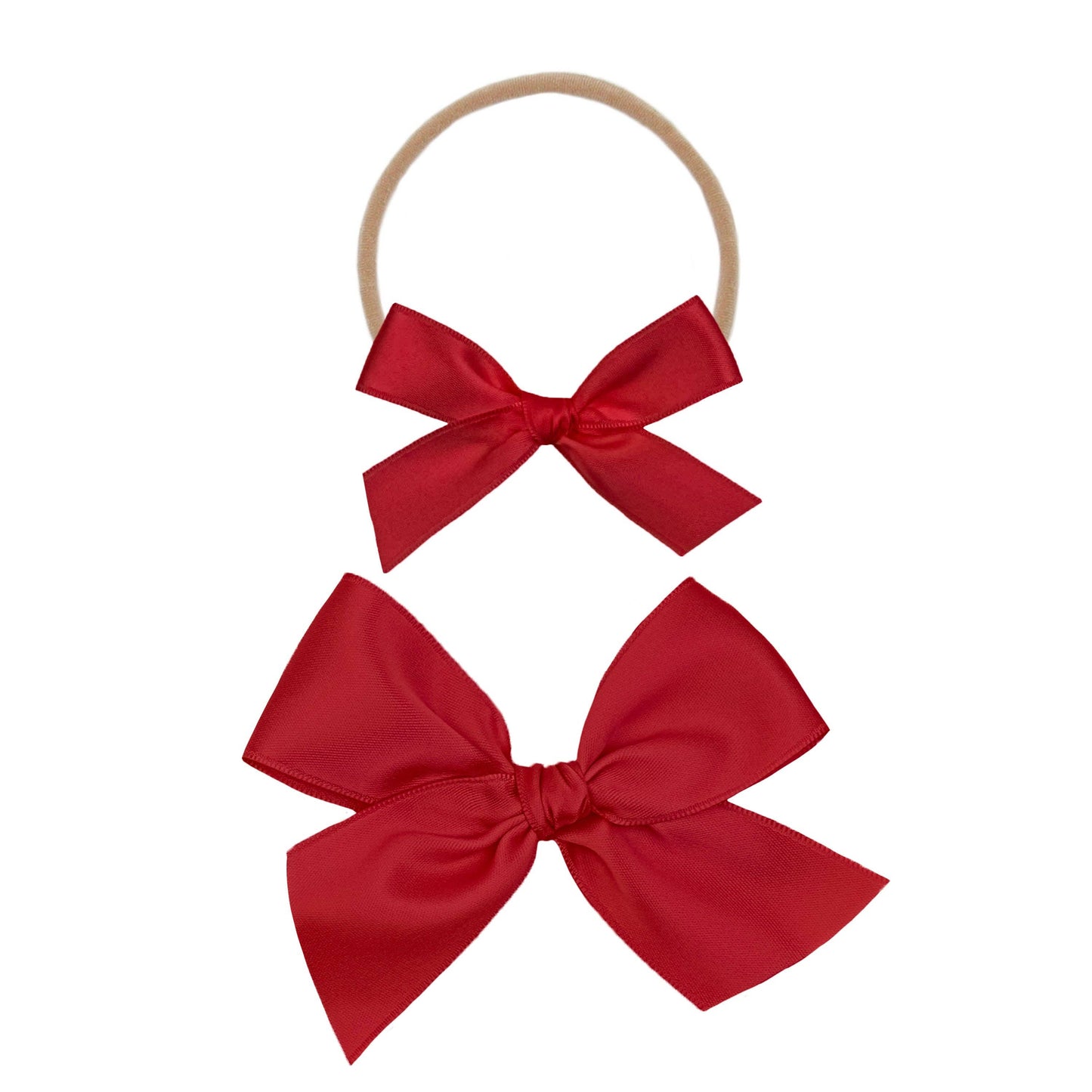 Satin Bow Headband - Red