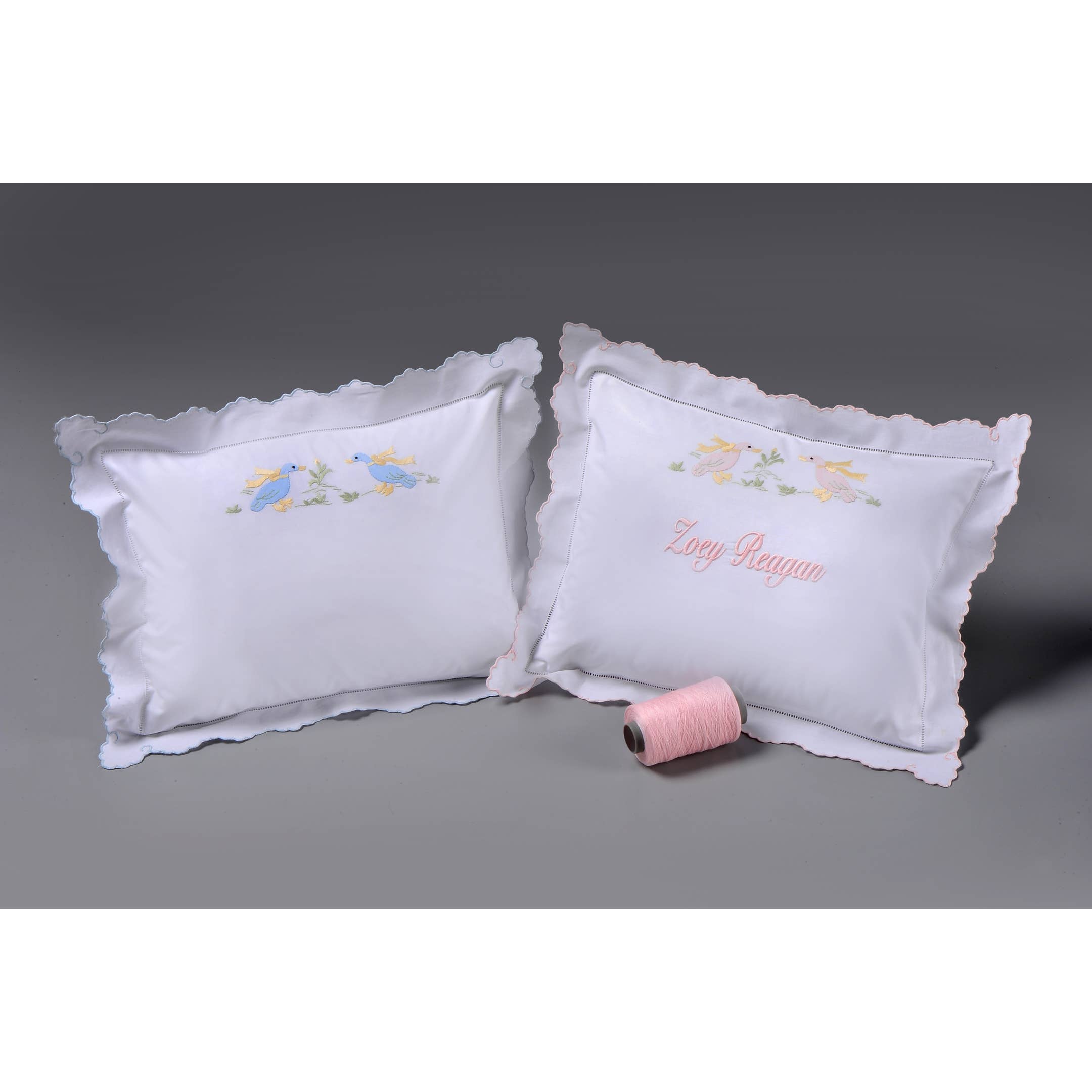 Hand Embroidered & Hand Scalloped Baby Sham