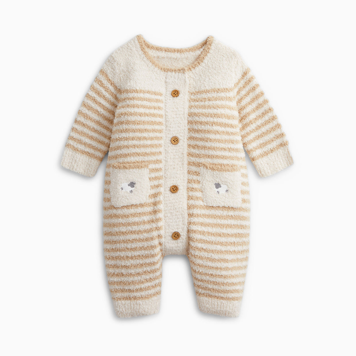magnetic me Chenille sweater romper in cream