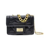 Tiny Treats black quilted mini purse with chain strap