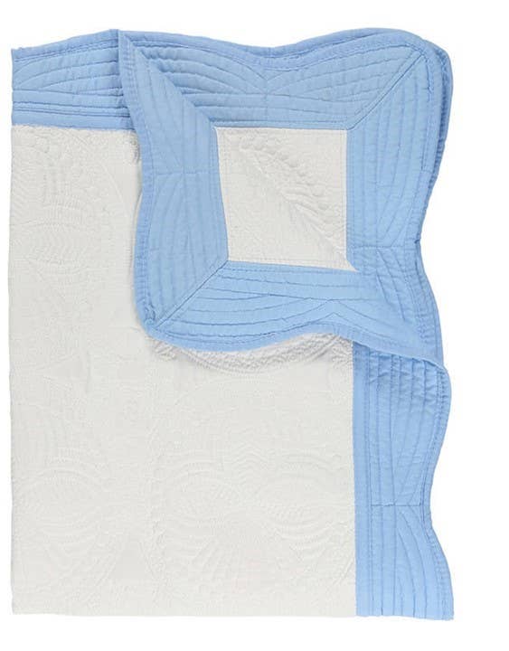 Heirloom Quilt - Baby Quilt Blanket Monogram: Cream