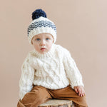 Fisherman Sweater, Cream Baby Kids Clothing Apparel Winter: XS 6-12m