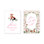 Woodland Pink Milestone Cards: Baby Milestone Cards - Set of 15