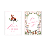 Woodland Pink Milestone Cards: Baby Milestone Cards - Set of 15