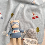 Blanket Ski Cotton Kids Baby Decor Snowboard Winter: Immediate