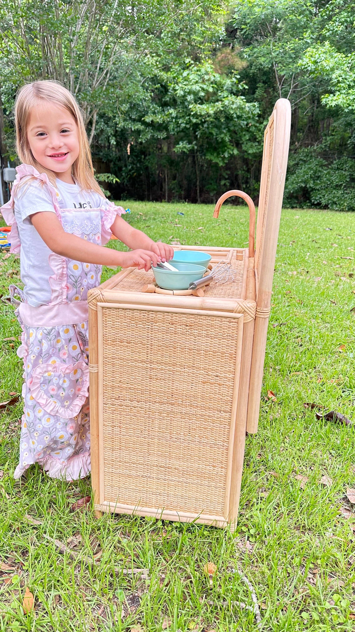 Rattan Kids Play Kitchen