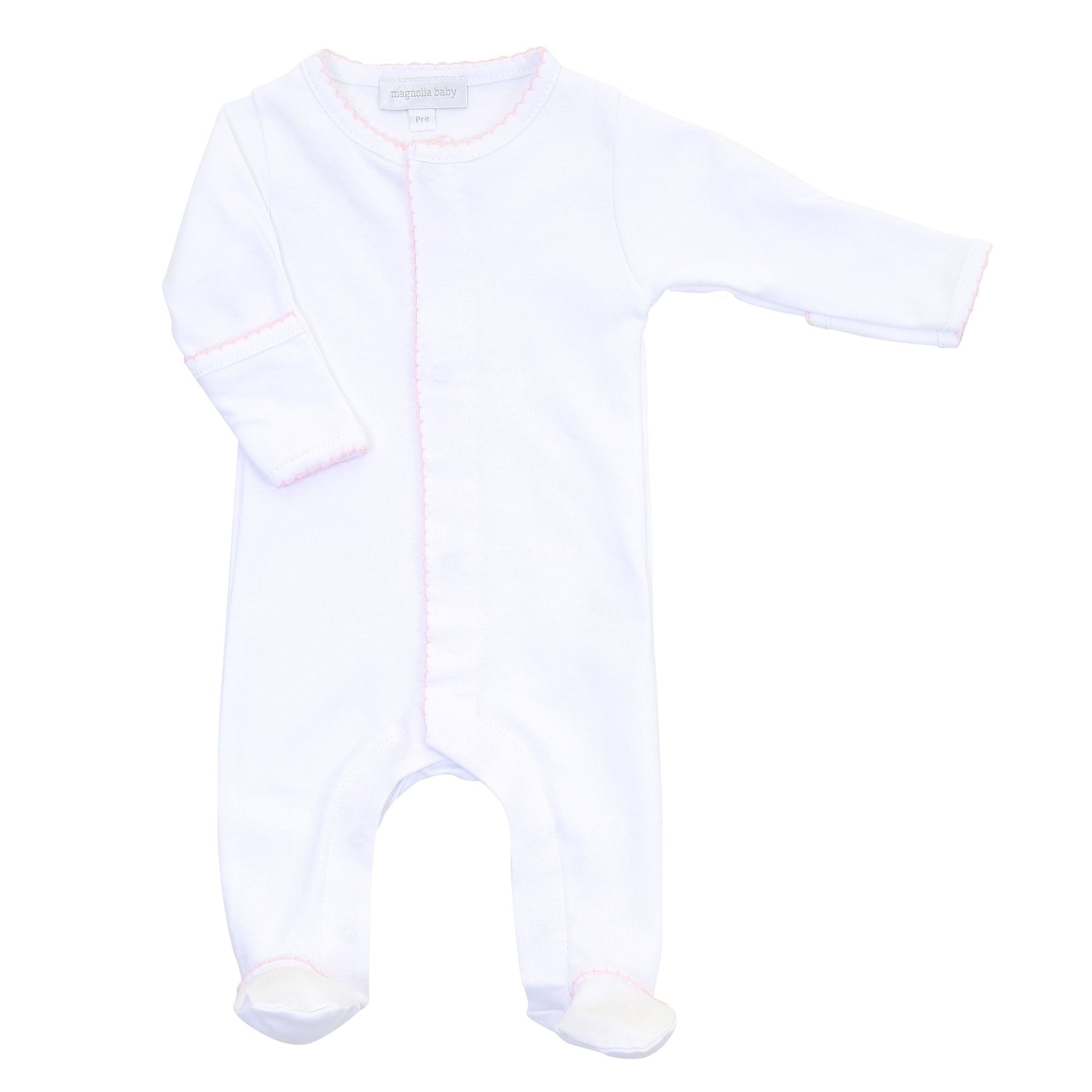 Essentials Footie - White with Pink