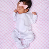 Essentials Footie - White with Pink