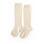 Vanilla Cable Knit Knee High Socks