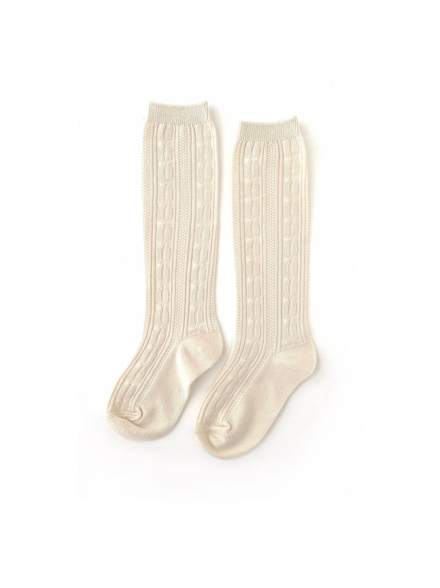 Vanilla Cable Knit Knee High Socks