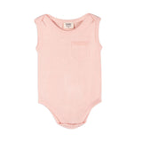 Milan Knit Baby Bodysuit Blush (Organic Cotton)