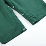 Green Christmas Smocked Overalls