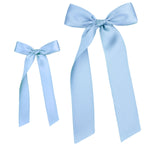 Satin Bow - French Blue Sash Clip with Alligator Clip
