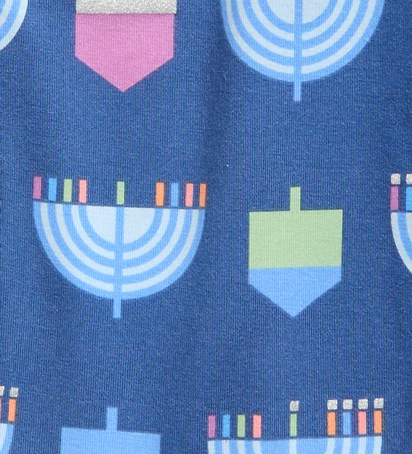 Spin Me Right Round print blue magnetic modal long sleeve pajamas – alternate view