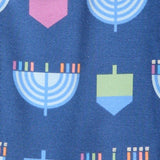 Spin Me Right Round print blue magnetic modal long sleeve pajamas – alternate view