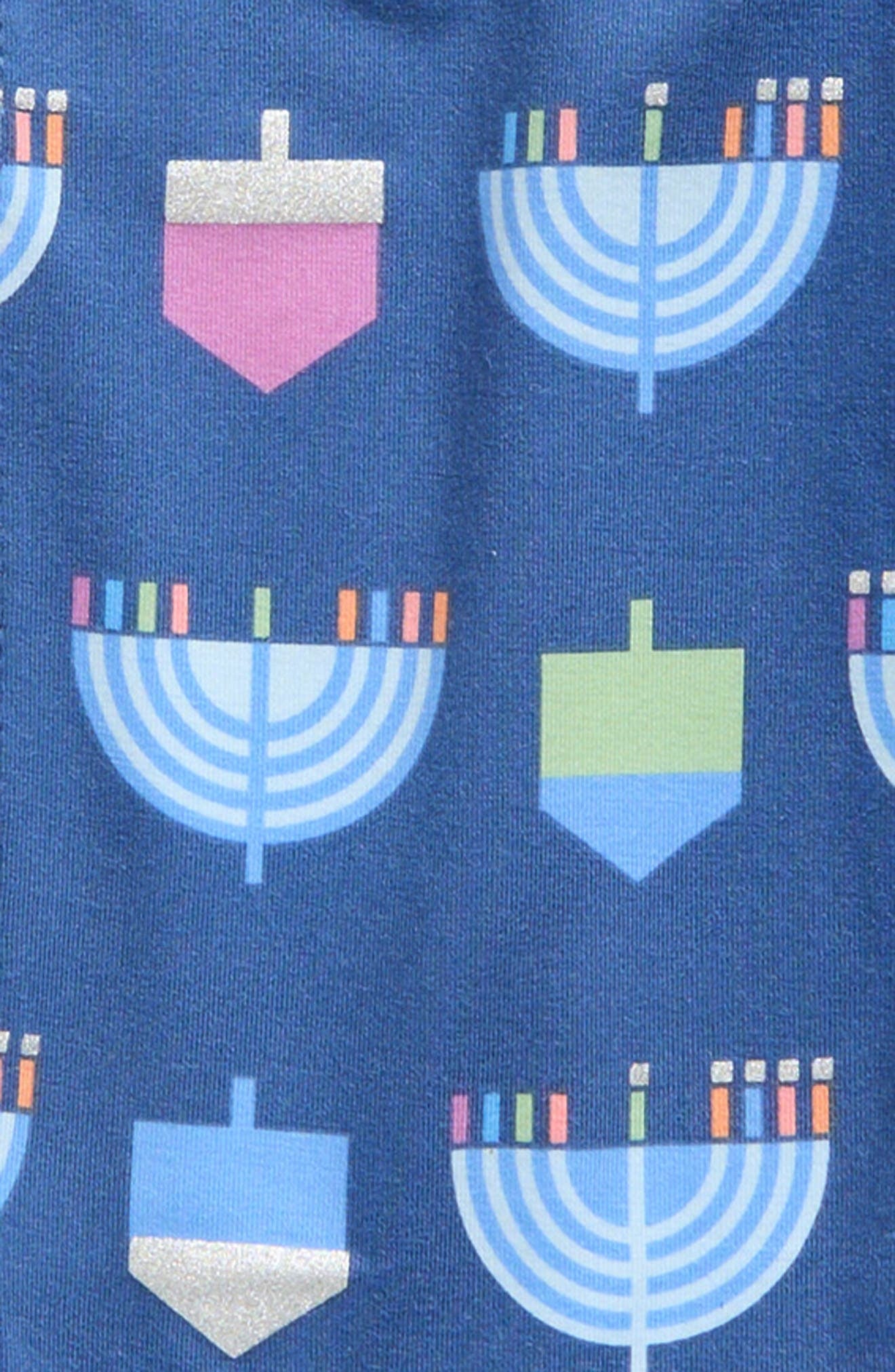 Spin Me Right Round print blue magnetic modal long sleeve pajamas – alternate view
