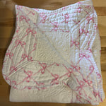 Heirloom Quilt - Baby Quilt Blanket Monogram: Pink