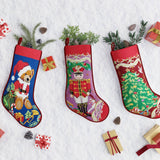 Bear Presents Embroidered Stocking