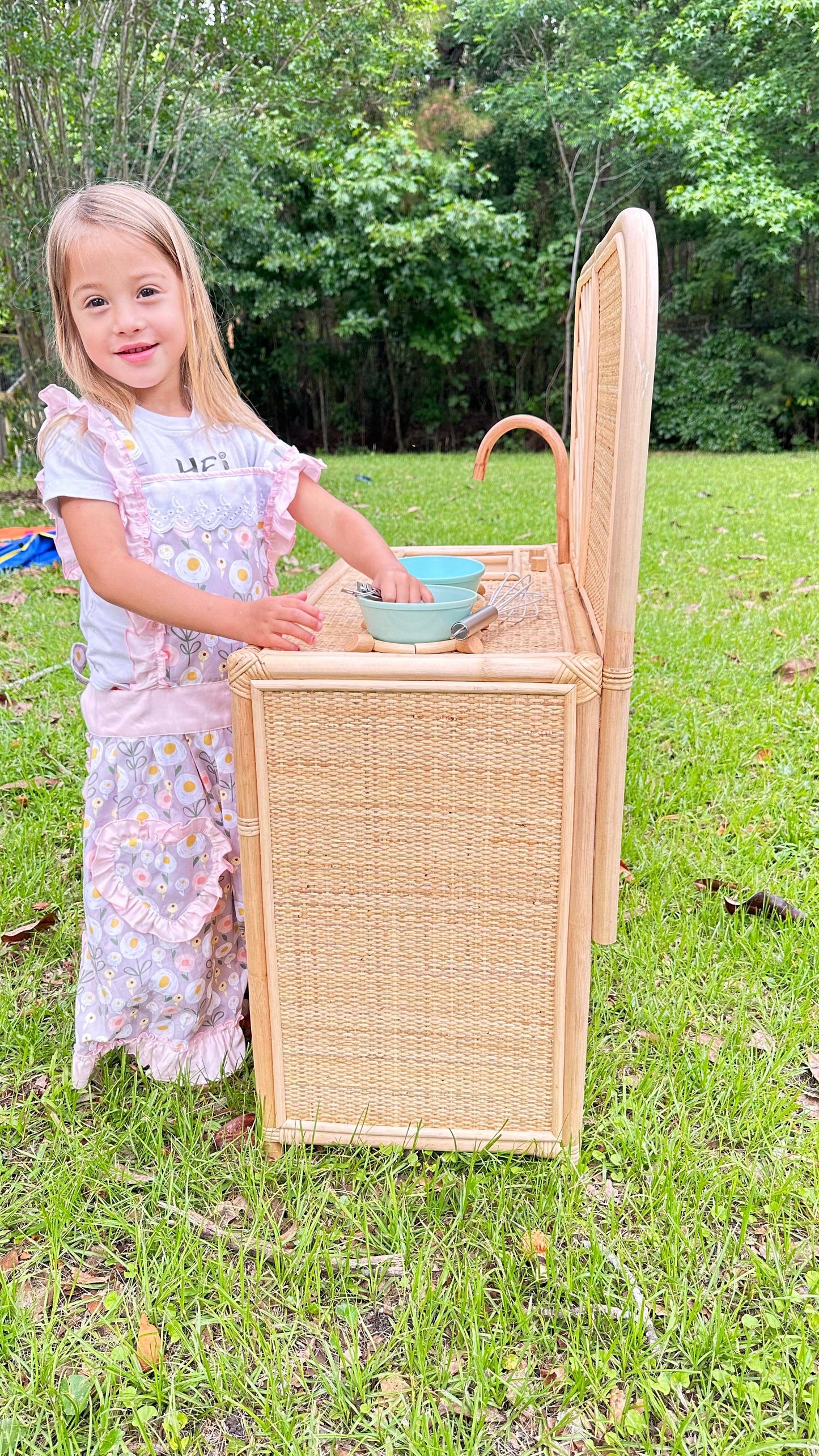 Rattan Kids Play Kitchen