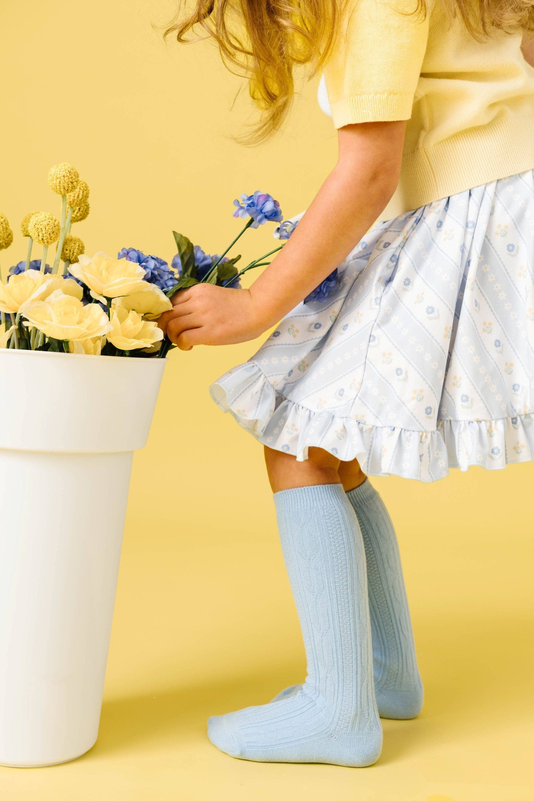 Little Stocking Co. Bluebell Cable Knit Knee High Socks, view 4