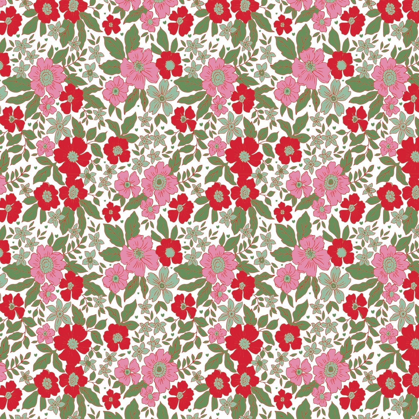 Floral Noel print close-up
