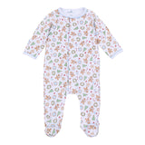 Frosted Wonderland Light Blue Printed Zipper Footie