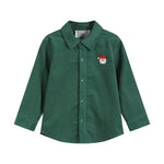 Green Corduroy Santa Dress Shirt