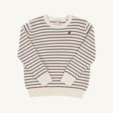 Isaac's Sweater - Palmetto Pearl and Gray Bay Brown Stripe