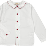 Kidiwi Noa white shirt with burgundy piping