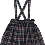 Kidiwi Louise smocked skirt in navy plaid
