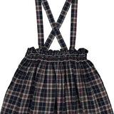 Kidiwi Louise smocked skirt in navy plaid