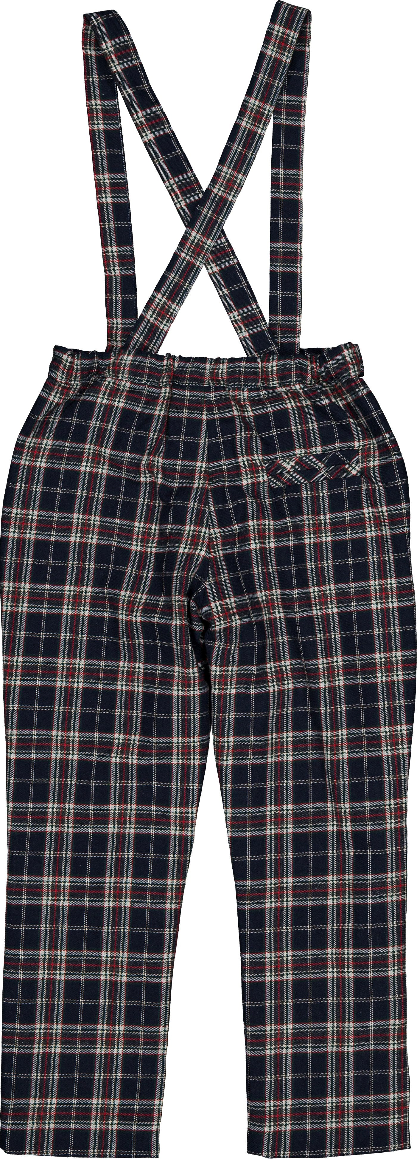Kidiwi Bertrand navy plaid trousers, back view