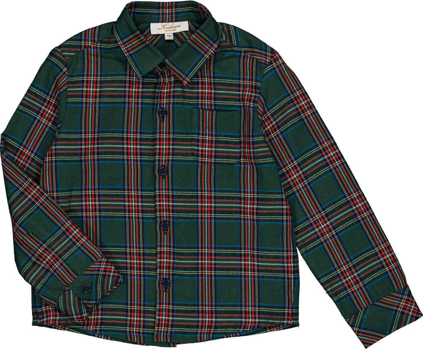 Kidiwi Arthur boys shirt in emerald tartan