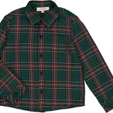 Kidiwi Arthur boys shirt in emerald tartan