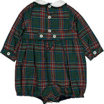 Kidiwi Jeannot emerald tartan romper, back view