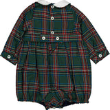 Kidiwi Jeannot emerald tartan romper, back view