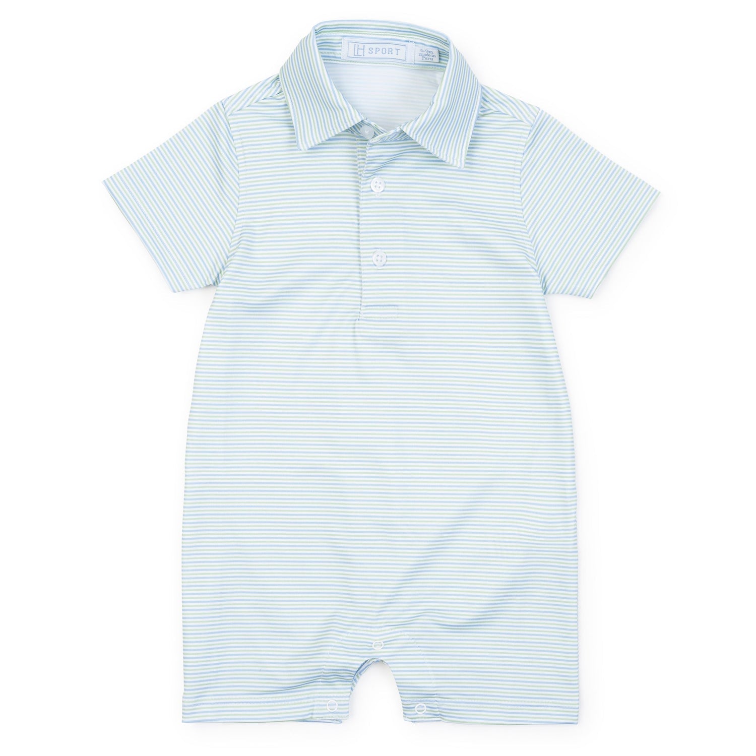 Austin Romper - Club Stripe Blue Green