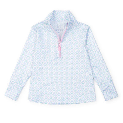 Blair Quarter Zip - Trellis Bloom Blue