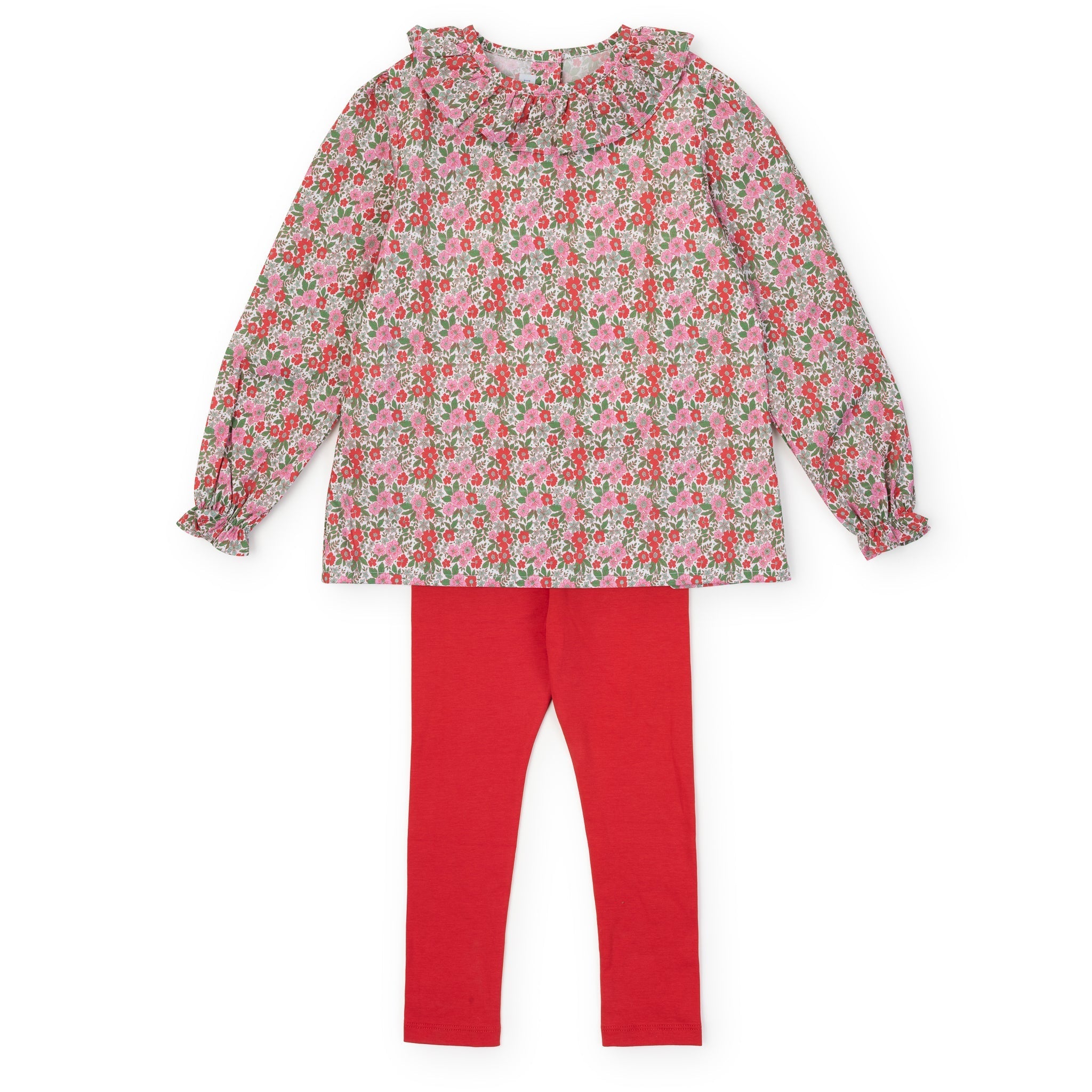 Lila + Hayes Emma girls' legging set in Floral Noel