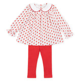 Lila + Hayes Morgan girls' legging set in Whimsical Santa print