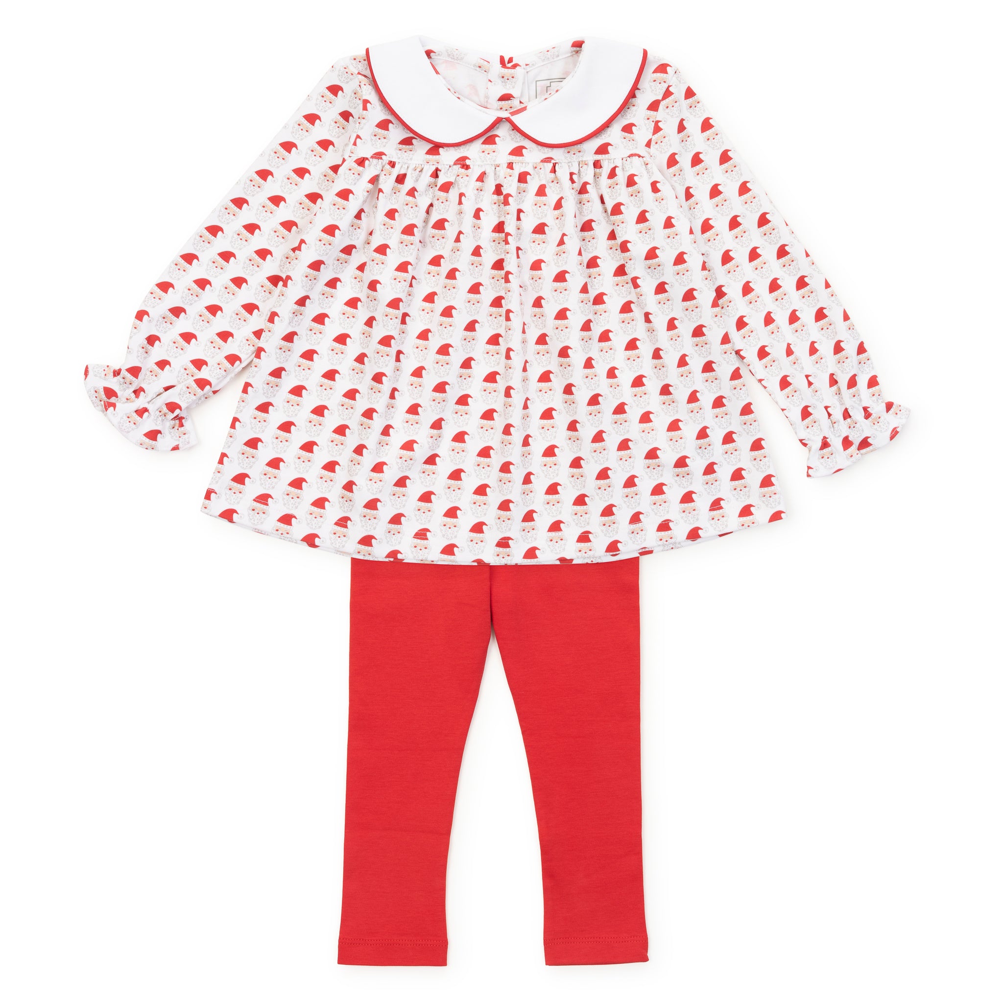 Lila + Hayes Morgan girls' legging set in Whimsical Santa print